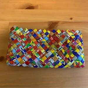 Cool colorful upcycled clutch pouch